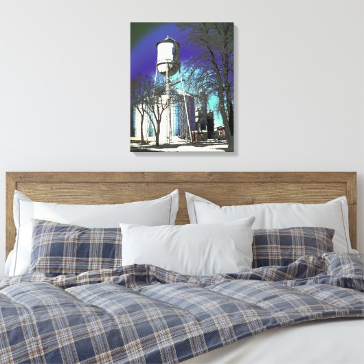glinsterende watertoren canvas afdruk (Insitu (Slaapkamer))