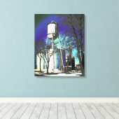 glinsterende watertoren canvas afdruk (Insitu (Houten vloer))