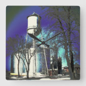 glinsterende watertoren vierkante klok (Voorkant)