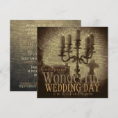 Glinsterende Web  Romance Gotische bruiloft Kaart (Voorkant / Achterkant)