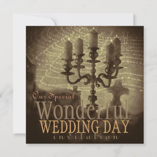 Glinsterende Web  Romance Gotische bruiloft Kaart (Voorkant)