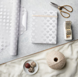 Glinsterende witte bruiloft harten cadeaupapier