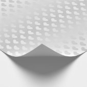 Glinsterende witte bruiloft harten cadeaupapier (Hoek)