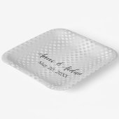 Glinsterende witte bruiloft harten papieren bordje (Gebogen)