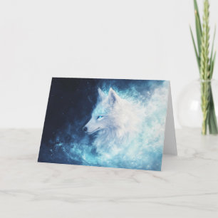 Glinsterende Wolf in een Hemelse Droom Kaart