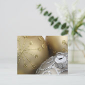 Glinsterende zilveren en gouden kerstballen feestdagenkaart (Staand voorkant)