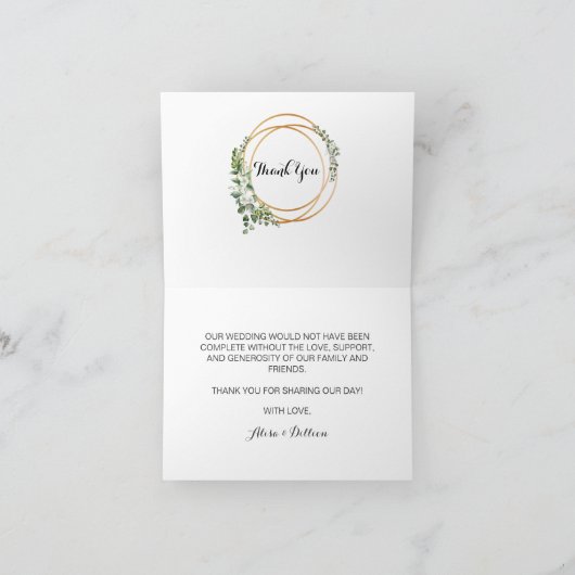 Glinsterende zilveren en gouden ringen bedankkaart (Binnen)