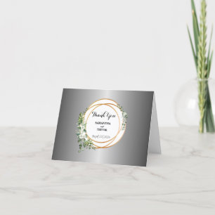 Glinsterende zilveren en gouden ringen bedankkaart