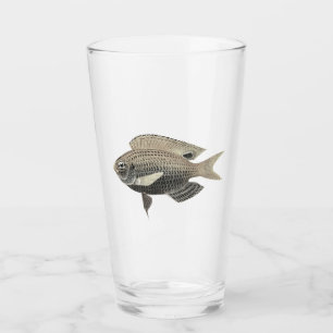 Glinsterende zilveren en gouden vis glas