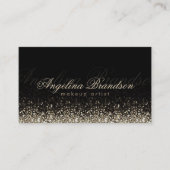 Glinsterende zilveren make-up artiest Damask zwart Visitekaartje (Voorkant)