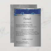 Glinsterende zilveren Romance: onze bruiloft detai Informatiekaartje (Voorkant / Achterkant)