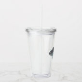 Glinsterende zilveren vis acryl drinkbeker (Rechts)