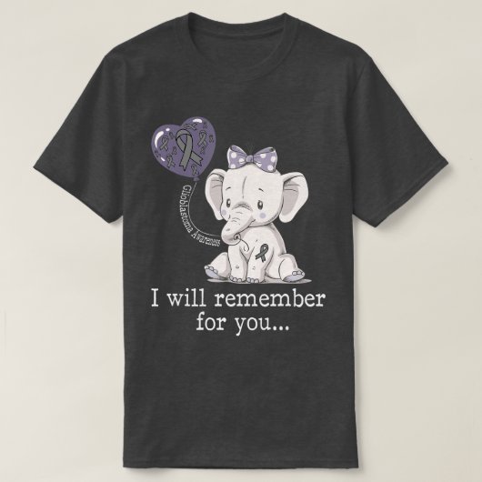 Glioblastoma Awareness Elephant T-shirt (Design voorkant)