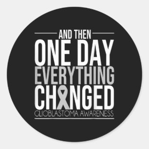 Glioblastoma Bewustmaking Vaak Brain Tumor Cure Br Ronde Sticker