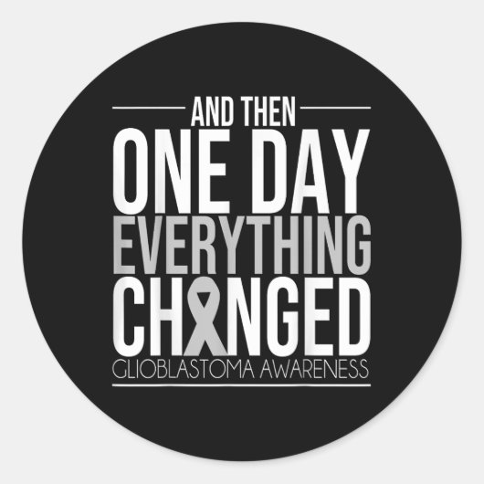 Glioblastoma Bewustmaking Vaak Brain Tumor Cure Br Ronde Sticker (Voorkant)