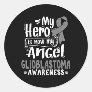 Glioblastoma Multiforme Awareness T-shirt - Grijze Ronde Sticker