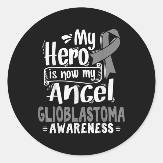 Glioblastoma Multiforme Awareness T-shirt - Grijze Ronde Sticker (Voorkant)