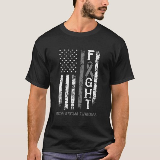 Glioblastoma Warrior US Flag T-shirt (Voorkant)