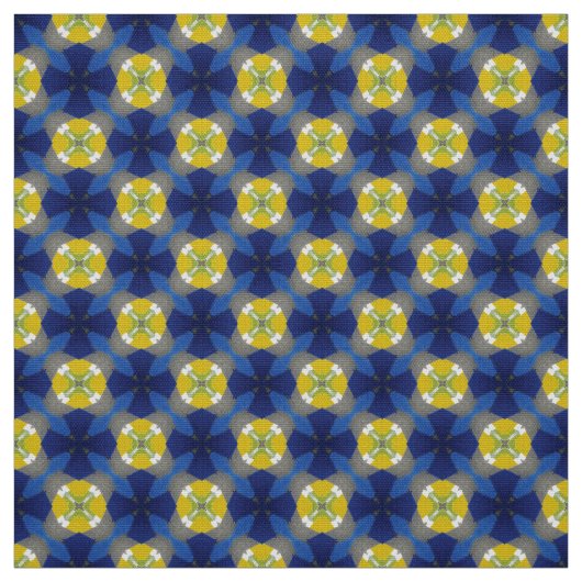 Glitch2 Blauw geel patroon Stof (Swatch)