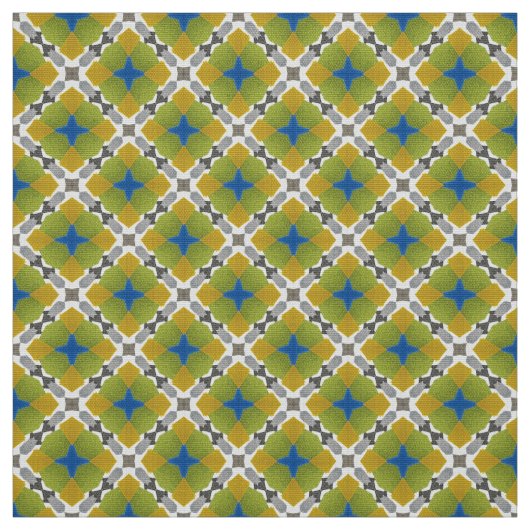 Glitch2 Blauw wit patroon Stof (Swatch)