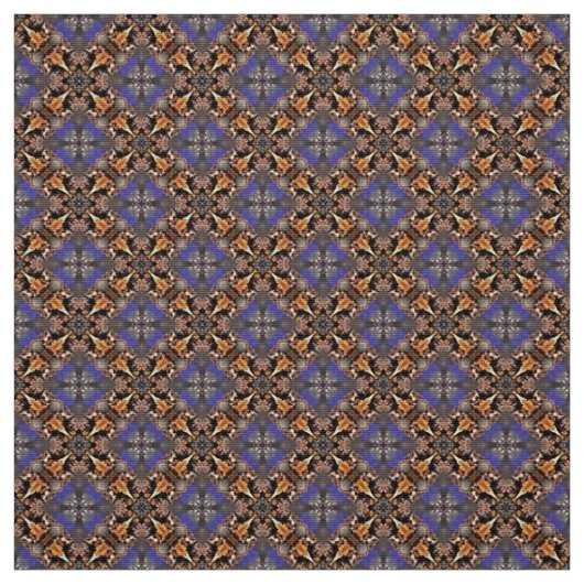 Glitch2 Blauwe bruine meubelstof Stof (Swatch)