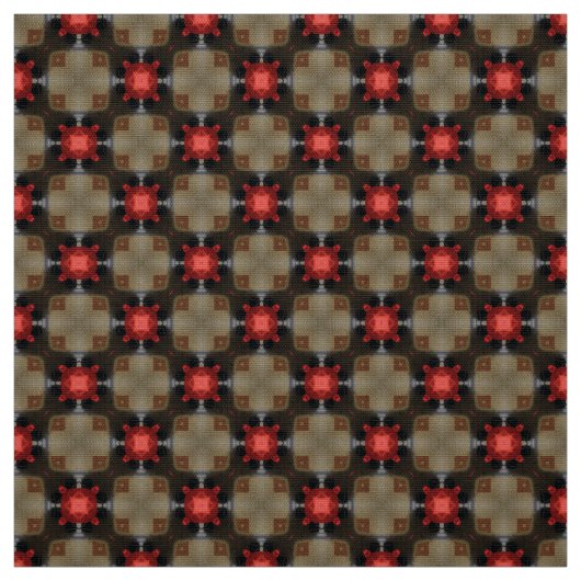 Glitch2 Bruin Rood patroon Stof (Swatch)