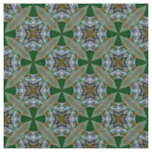 Glitch2 Groene Floral Pattern gekamde katoenstof Stof (Close Up)