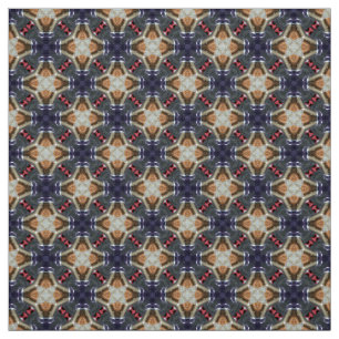 Glitch2 Midnight blue cyan Tegel Fabric. Stof