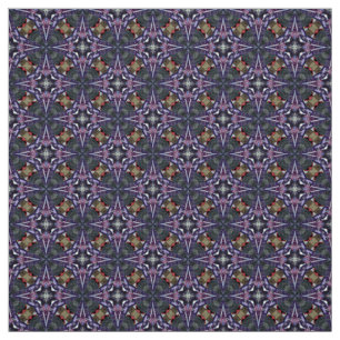 Glitch2 Midnight Blue Star Pattern Fabric Stof