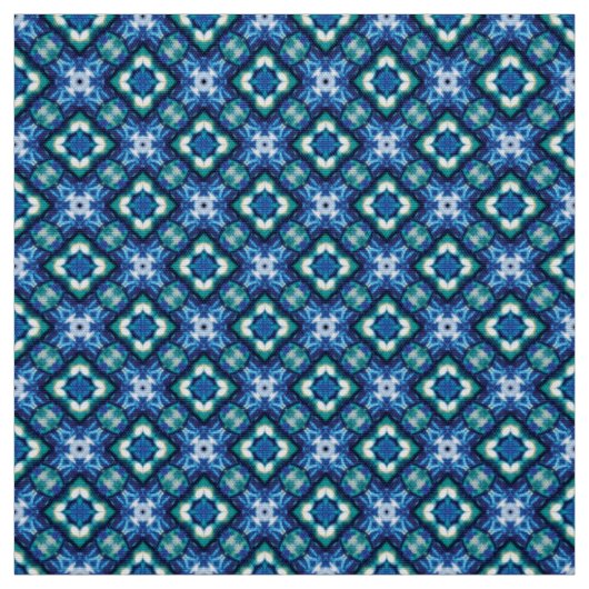 Glitch2 White Blue Quilting Crafts Fabric Stof (Swatch)