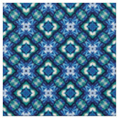 Glitch2 White Blue Quilting Crafts Fabric Stof (Close Up)