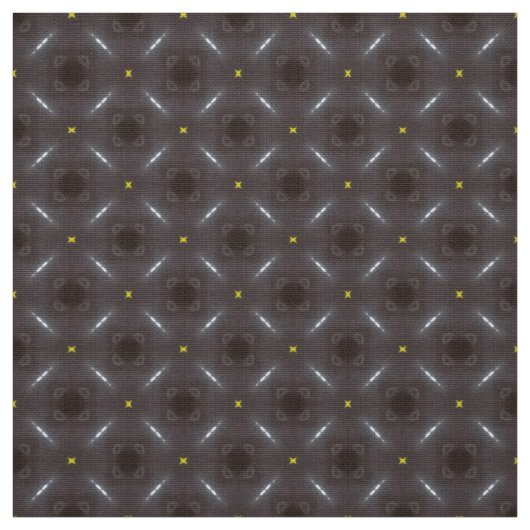 Glitch2 Zwart stippen gele sterren Stof (Swatch)