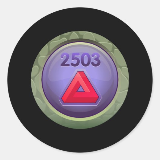 Glitch Achievement fijnraffinader red class.p Ronde Sticker (Voorkant)