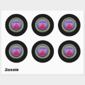 Glitch Achievement fijnraffinader red class.p Ronde Sticker (Vel)