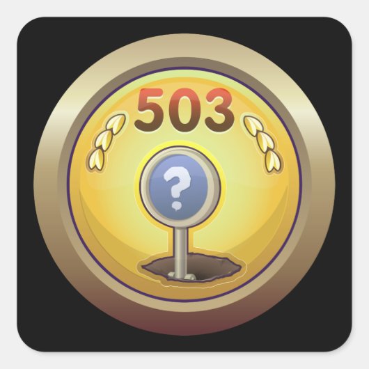 Glitch Achievement trigger-gelukkig valduster Vierkante Sticker (Voorkant)