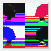 Glitch Afro Profile – Pop Art Wallpaper Behang (Voorkant)