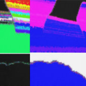 Glitch Afro Profile – Pop Art Wallpaper Behang (Zoom)