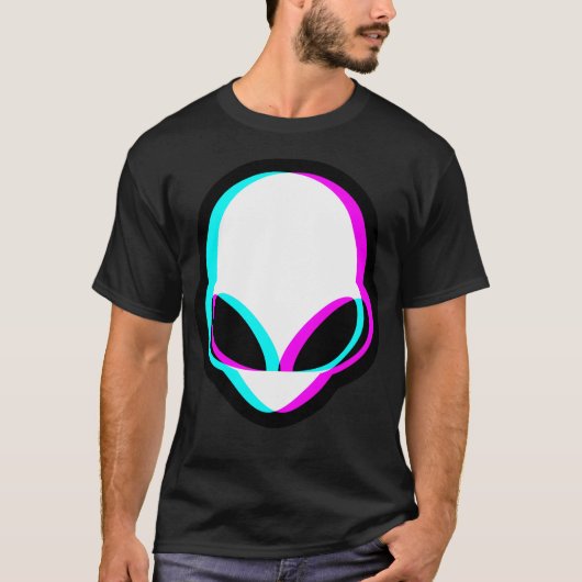 Glitch Alien Head T-shirt (Voorkant)