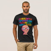 Glitch Alien Tech Problemen T-shirt — Grappige Gee (Voorkant volledig)