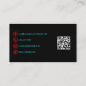 Glitch Anaglyph Blauwgroen & Rood penseelstreek Visitekaartje (Achterkant)