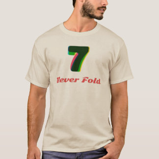 Glitch Art Nummer 7 en Nooit Opgeven Slogan T-shirt