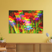 GLITCH ART op bloeiende tulpen op gestrekt canvas Afdruk (Insitu (Woonkamer))