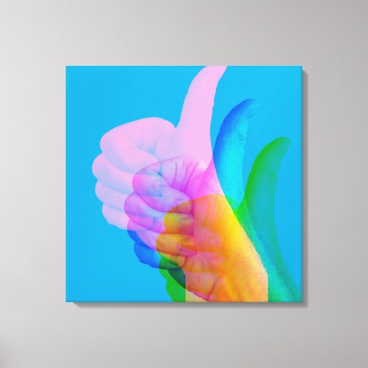 GLITCH ART op de canvas van het goedkeuringssymboo Afdruk (Voorkant)