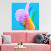 GLITCH ART op de canvas van het goedkeuringssymboo Afdruk (Insitu (Woonkamer))