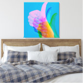 GLITCH ART op de canvas van het goedkeuringssymboo Afdruk (Insitu (Slaapkamer))