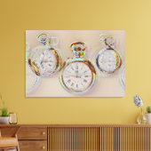 glitch art op set antieke klokken canvas print (Insitu (Woonkamer))