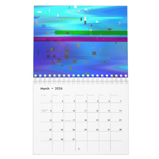 Glitch Art Pixels Vaporwave Aesthetic Analog Fault Kalender (Mar 2026)