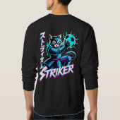 Glitch Art Samurai Striker Cat For Gamers & Anime  Trui (Achterkant)