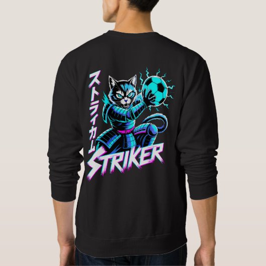 Glitch Art Samurai Striker Kat Voor Gamers & Anime Trui (Achterkant)
