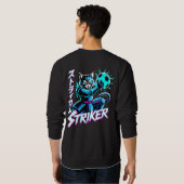 Glitch Art Samurai Striker Kat Voor Gamers & Anime Trui (Achterkant volledig)